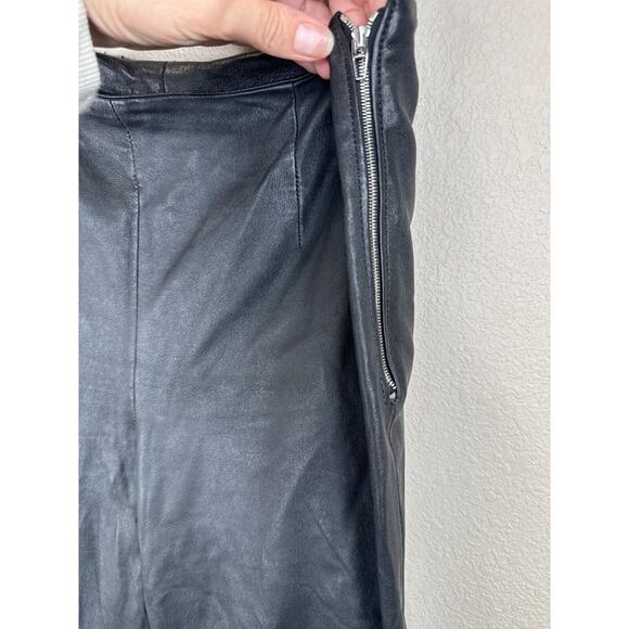 Alexander Wang Womens Leather Pants Black Size 8 With Side Zipper Unisex - Picture 3 of 8